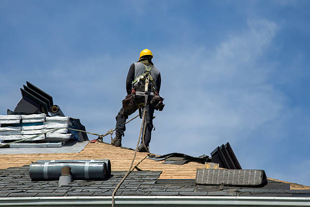 Professional Gutter Installation technician working in Anderson Island, WA